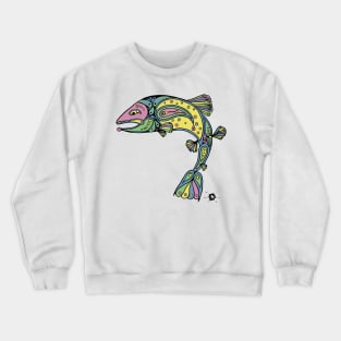 Paisly Trout Design-fish Crewneck Sweatshirt